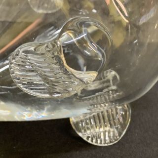 Hand Blown Art Glass Clear Open Mouth Fish Bowl Planter Terrarium 3