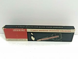 Vintage Charles Bruning Co 3837 Box Of 7 - Inch Erasing Machine Erasers 10 Total