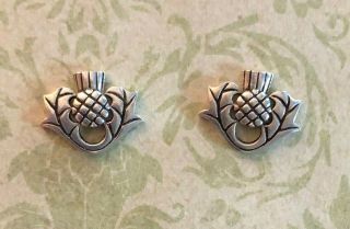 Vtg Sterling Silver Earrings Thistle Signed Peter Stone Pscl.  50 " 2g 925 1460