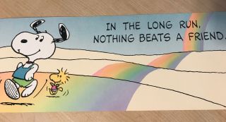 Vintage Hallmark Peanuts Snoopy Poster " In The Long Run Nothing Beats A Friend "