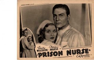 Prison Nurse 1938 Release Lobby Card Marian Marsh Henry Wilcoxon