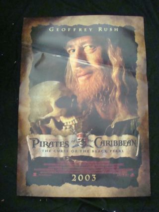Pirates Of The Caribbean Movie Poster Geoffrey Rush Advance One Sheet 2