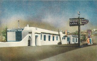 Hudson Colorado Roadside Pepper Pod Tavern Gas Station Vintage Postcard View