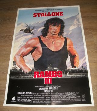 1988 Rambo Iii 1 Sheet Movie Poster Sylvester Stallone Richard Crenna Action