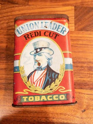 Vintage Union Leader Redi Cut Pipe And Cigarette Tobacco Tin.