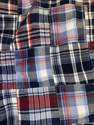 Vintage CHAPS Ralph Lauren Shorts Blue Red White Mens 34 Plaid 9” Inseam 3