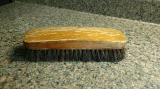 Brush Vintage Horse Hair Shoe Shine Wood Antique Mid Century