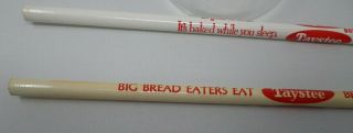 Vintage 2 Taystee Bread Advertising Wood Pencils It ' s Gotta be Fresh Big 2