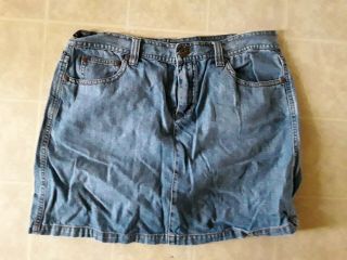 Dkny Women’s Denim Jean Skirt Size 8 Mini Med Wash Vintage 90s Style