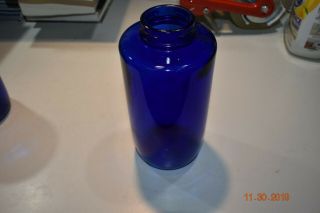 Vintage Cobalt Blue Milk Of Magnesia 6 3/4 " Tall Jar Bottle Slant Ridge