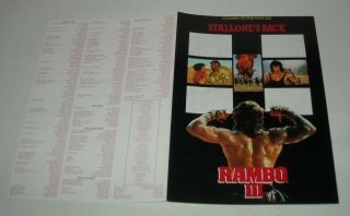 Rambo Iii Columbia Pictures Promo Pressbook Sylvester Stallone Richard Crenna