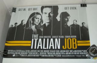 Rolled 2003 The Italian Job Mini Movie Poster 12 X 16 Mark Wahlberg Action