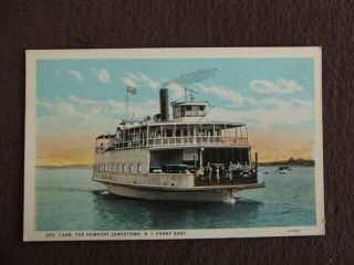 Gov.  Carr,  The Newport Jamestown Ri,  Ferry Boat Vintage 1920 