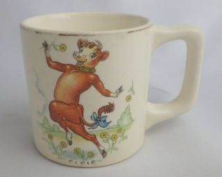 Vintage 1940’s Borden Dairy Elsie The Cow Promotion Coffee Cup