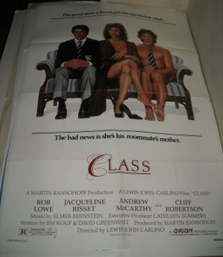 1983 Class 1 Sheet Movie Poster Andrew Mccarthy Rob Lowe Jacqueline Bisset Gga