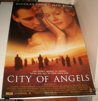 Rolled 1998 City Of Angels Advance 2 Sided Movie Poster Nicholas Cage Meg Ryan
