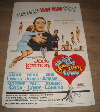 1966 Under The Yum Yum Tree 1 Sheet Movie Poster Carol Lynley Jack Lemmon Gga
