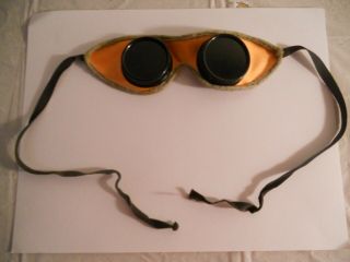 Vintage Welding Goggles Glasses Green Lens