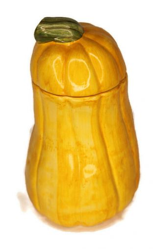 Vtg Jay Willfred Andrea By Sadek Ceramic Yellow Squash Cannister W/ Lid Portugal