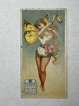 Vtg Tiger Tobacco Fairy Cigarette Card,  Lorillards Company,  Fine Cut,  2 Oz.  5.