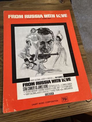 Vintage Sheet Music - From Russia With Love - Lionel Bart 1963