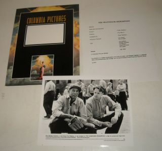 1994 Stephen King The Shawshank Redemption Movie Press Kit W 1 Photo Tim Robbins