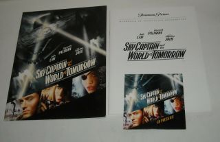 2004 Sky Captain And The World Of Tomorrow Promo Movie Press Kit W Cd / Dvd