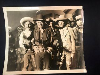 Vintage Movie Still Black & White Photo Smiling Banditos Bandits With Gun