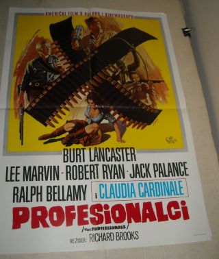 The Professionals Foreign 18 X 26 Movie Poster Burt Lancaster Robert Ryan Marvin
