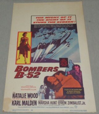 Vintage 1957 Bombers B - 52 Movie Poster Natalie Wood