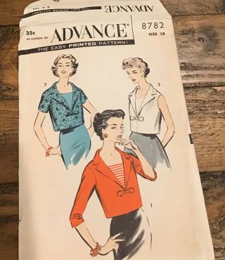 Vintage Advance Pattern 8782 Overblouse Top Misses Size 18/38