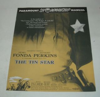 1957 The Tin Star Promo Movie Pressbook Henry Fonda Anthony Perkins Western