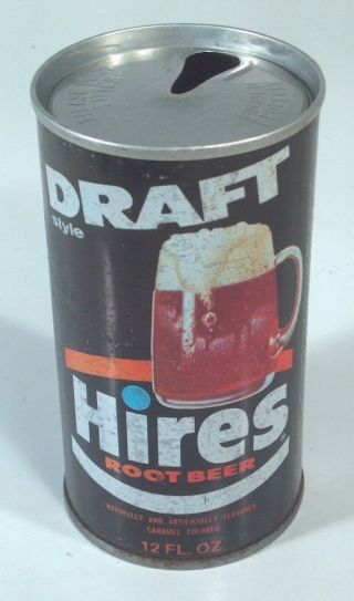 Vintage Draft Style Hires Root Beer Pop Soda Can 12oz Straight Steel 7up Chicago
