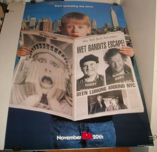 Rolled 1992 Home Alone 2 Lost In York Advance 2 Sided Movie Poster Culkin