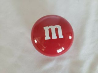 Christmas M & M Red Round Metal Tin 3 " X 3 " X 2 " Empty Vintage Collectable