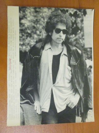 Vtg Ap Wire Press Photo Singer Bob Dylan Press Conference Hearts Of Fire 8/17/86