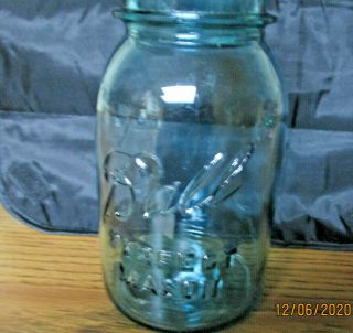 Vintage Aqua Blue Ball Perfect Mason Jar 1923 - 1933 Era Zinc Lid 9.  25 " Mold 7