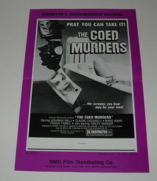 1980 The Cold Murders Movie Press Book Pressbook Farley Granger Horror Slasher
