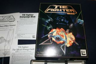 Star Wars Tie Fighter Lucas Arts 3.  5 Disk Big Box Vintage 1994 Pc Game