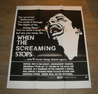 When The Screaming Stops Horror Movie Poster 22 X 30
