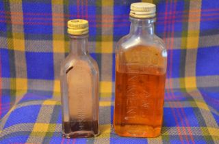 Vtg Liniment Bottles - SLOAN ' S 1940 Bottle (2/3Full) Embossed&Watkins 1 oz 2