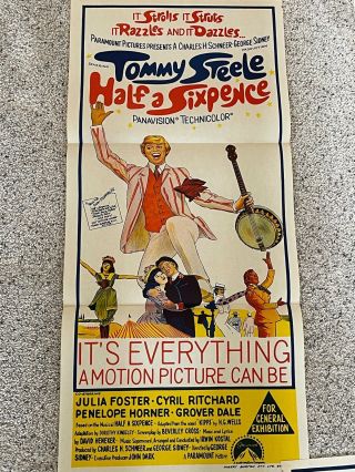 Half A Sixpence Vintage Daybill Insert Movie Poster Day Bill