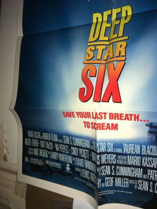 DEEP STAR SIX Movie Poster 1989 Sci Fi Horror Sea Monster Scuba Diving 3