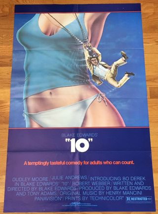 Bo Derek " 10 " Ten 1979 One - Sheet 27x41 Folded Movie Poster Dudley Moore