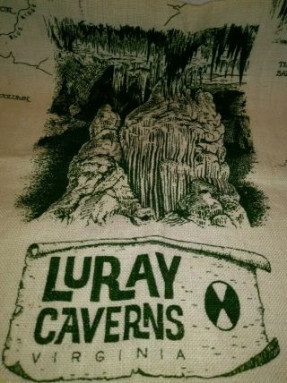 Vintage Souvenir Linen Tea Towel - Luray Caverns,  Va By Richard Batchelder