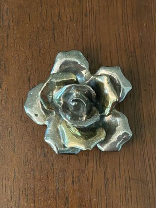 Vintage Rose Pendant - Pin Sterling Silver
