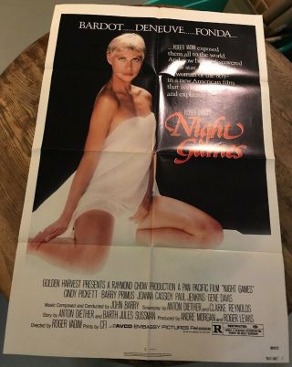 Night Games 1980 By Roger Vadim Movie Poster Cindy Pickett