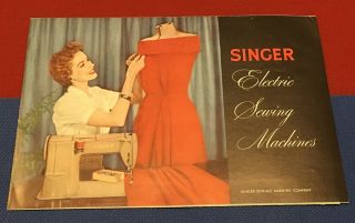 Vtg Singer Sewing Machine Company Electric Model Machines Brochure