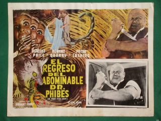 Dr,  Phibe Rises Again Horror Vincent Price Peter Cushing Mexican Lobby Card