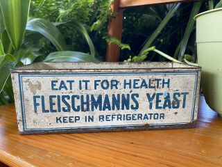 Vintage Fleischmann’s Yeast Tin Hanging Advertising Display / Soap Box